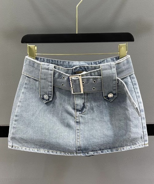 DIESEL De-Flip-S バックル ベルト付き デニム ミニ スカート ベルト付きミニデニムスカート DPB68012 – CRAMMY