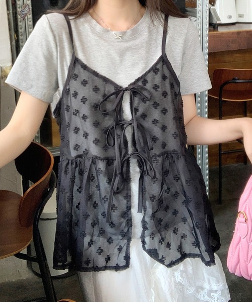 SpRay(スプレイ)の「花柄リボンキャミソール(キャミソール・レディース・ホワイト/ブラック・FREE)」の22枚目の写真