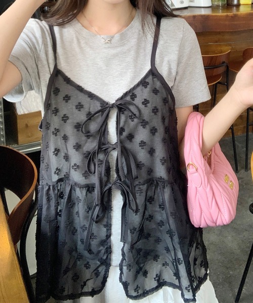 SpRay(スプレイ)の「花柄リボンキャミソール(キャミソール・レディース・ホワイト/ブラック・FREE)」の20枚目の写真