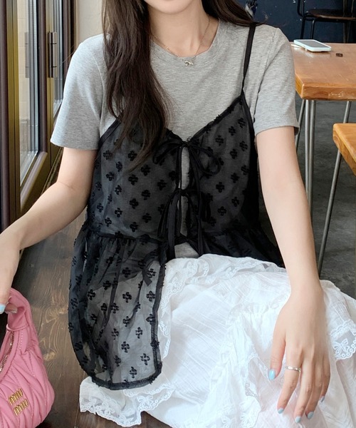 SpRay(スプレイ)の「花柄リボンキャミソール(キャミソール・レディース・ホワイト/ブラック・FREE)」の19枚目の写真