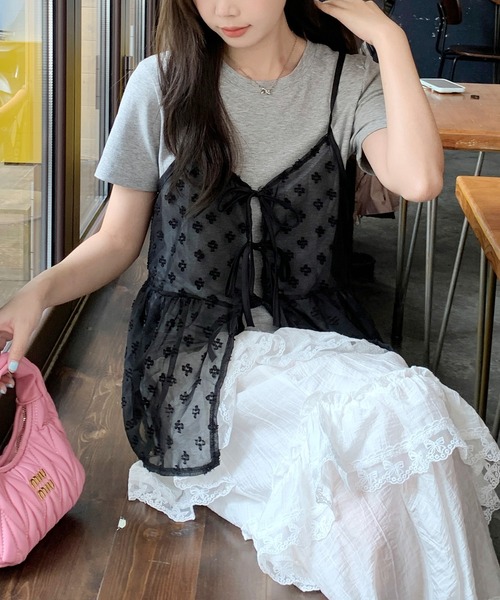 SpRay(スプレイ)の「花柄リボンキャミソール(キャミソール・レディース・ホワイト/ブラック・FREE)」の18枚目の写真