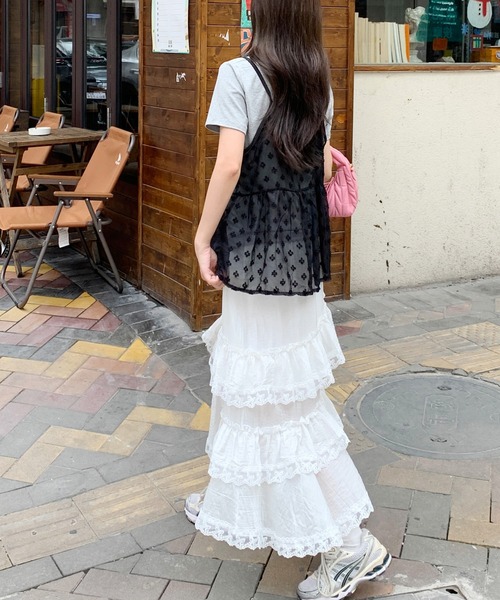 SpRay(スプレイ)の「花柄リボンキャミソール(キャミソール・レディース・ホワイト/ブラック・FREE)」の16枚目の写真