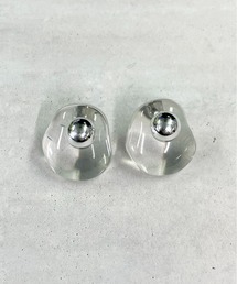 【HIKA】シルバーパール幾何学的ピアス