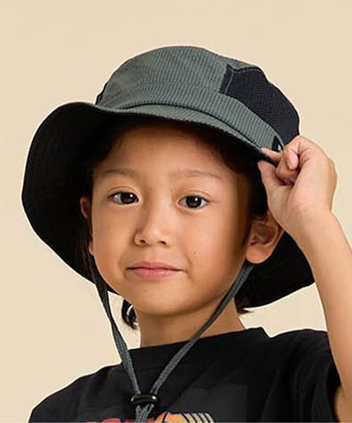 F.O.KIDS(エフオーキッズ)の「【保冷剤収納可・UVカット】ミズアソビーチハット_はっ水加工(ハット・キッズ・ブラック/ベージュ/オレンジ/グリーン・54/52/50/56)」の3枚目の写真