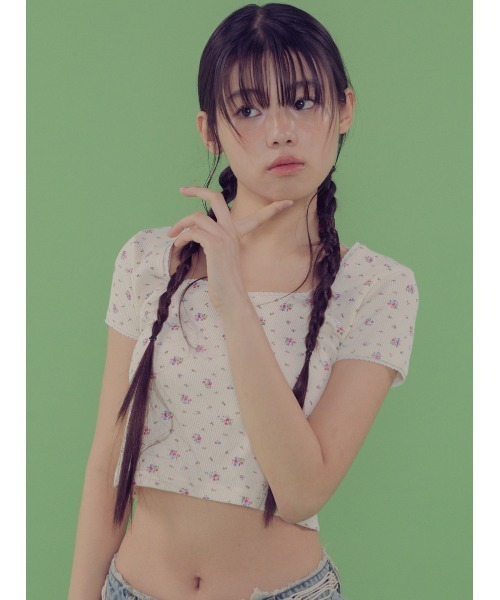 FANCY CLUB(ファンシークラブ)の「A'GEM/9 × .kom 『 FANCY CLUB/ファンシークラブ』 FLORAL LACE TEE TEE/フローラル 半袖カットソー(Tシャツ/カットソー・レディース・ブラック/ピンク/アイボリー・FREE)」の22枚目の写真