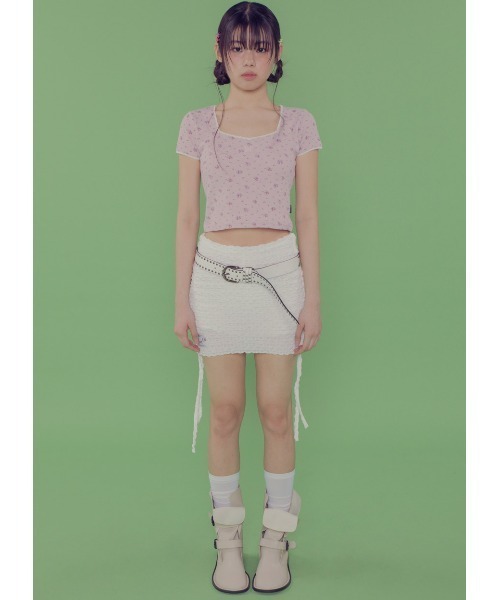 FANCY CLUB(ファンシークラブ)の「A'GEM/9 × .kom 『 FANCY CLUB/ファンシークラブ』 FLORAL LACE TEE TEE/フローラル 半袖カットソー(Tシャツ/カットソー・レディース・ブラック/ピンク/アイボリー・FREE)」の15枚目の写真