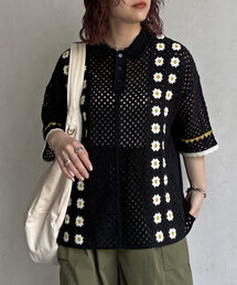 CPCM（シーピーシーエム）の「半袖クロシェニットポロシャツ（ニット/セーター・メンズ）」