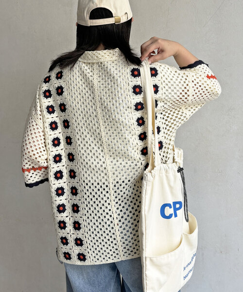 CPCM（シーピーシーエム）の「半袖クロシェニットポロシャツ（ニット/セーター・レディース・アイボリー/オレンジ/ブラック・SMALL/FREE）」の22枚目の写真