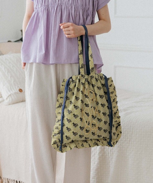 niko and...(ニコアンド)の「オリジナルプリント刺繍トートバッグ(トートバッグ・レディース・パープル/ベージュ/ホワイト/ブルー・0)」の5枚目の写真