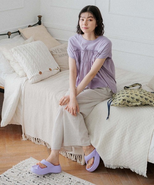 niko and...(ニコアンド)の「オリジナルプリント刺繍トートバッグ(トートバッグ・レディース・パープル/ベージュ/ホワイト/ブルー・0)」の6枚目の写真