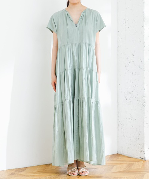 F by ROSSO(エフバイロッソ)の「F by ROSSO コットンボイルティアードワンピース(ワンピース・レディース・ブラック/ミント/ラベンダー・36/38)」の14枚目の写真