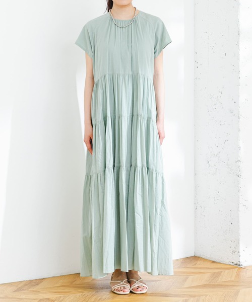 F by ROSSO(エフバイロッソ)の「F by ROSSO コットンボイルティアードワンピース(ワンピース・レディース・ブラック/ミント/ラベンダー・36/38)」の13枚目の写真