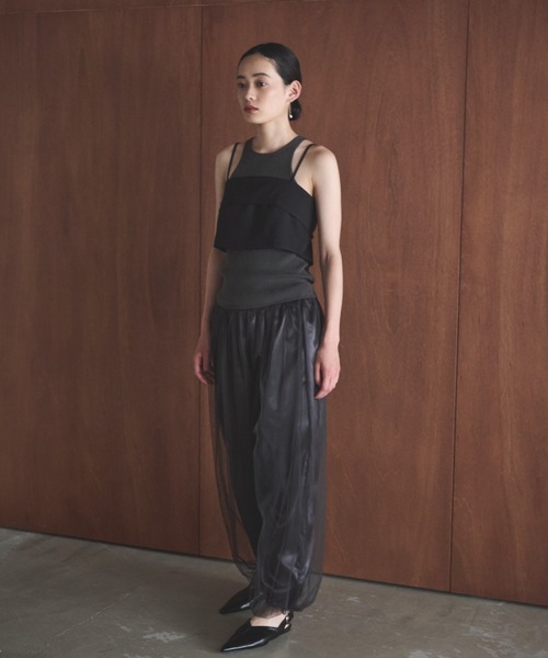 AIC.（エーアイシー）の「チュールレイヤードバルーンパンツ（その他パンツ・レディース・チャコールグレー/アイボリー・FREE）」の5枚目の写真