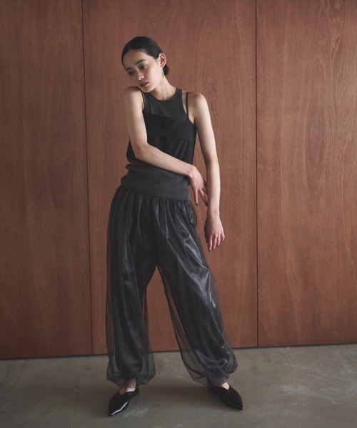 AIC.（エーアイシー）の「チュールレイヤードバルーンパンツ（その他パンツ・レディース・チャコールグレー/アイボリー・FREE）」の7枚目の写真