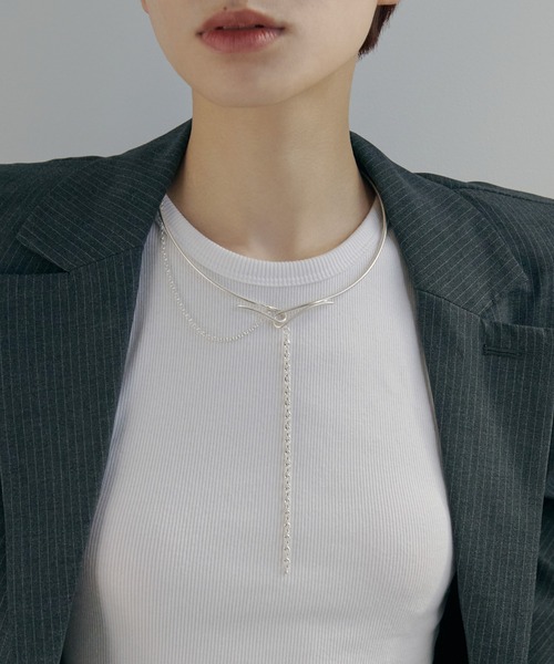 GOLDY（ゴールディ）の「ダブル チェーン カーブド ネックカフ（ネックレス・レディース・ゴールド/ゴールド系その他/シルバー/シルバー系その他・FREE）」の3枚目の写真