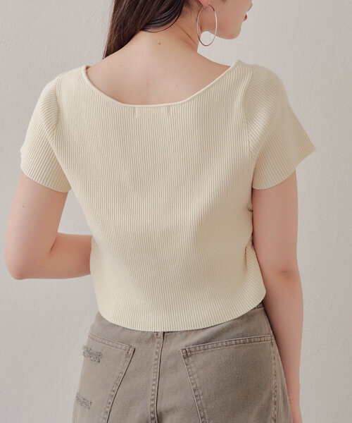 セール】レイヤードチョーカーデザインリブニット（ニット