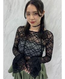 jouetie | フリルスリーブレーストップス(Tシャツ/カットソー)