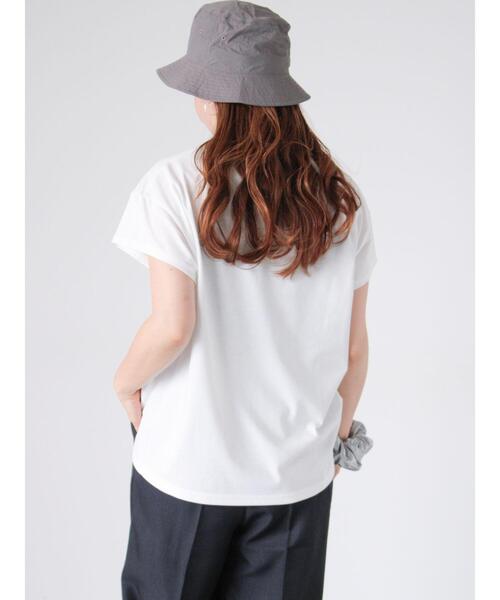 Lugnoncure（ルノンキュール）の「【接触冷感】重ねロゴフレンチ袖Tシャツ（Tシャツ/カットソー・レディース・オフホワイト/ブルー/チャコールグレー・F）」の10枚目の写真