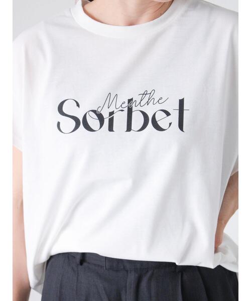 Lugnoncure（ルノンキュール）の「【接触冷感】重ねロゴフレンチ袖Tシャツ（Tシャツ/カットソー・レディース・オフホワイト/ブルー/チャコールグレー・F）」の11枚目の写真