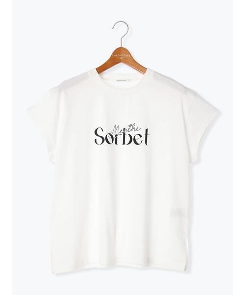 Lugnoncure（ルノンキュール）の「【接触冷感】重ねロゴフレンチ袖Tシャツ（Tシャツ/カットソー・レディース・オフホワイト/ブルー/チャコールグレー・F）」の13枚目の写真