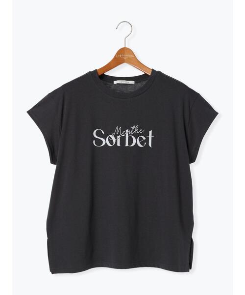 Lugnoncure（ルノンキュール）の「【接触冷感】重ねロゴフレンチ袖Tシャツ（Tシャツ/カットソー・レディース・オフホワイト/ブルー/チャコールグレー・F）」の14枚目の写真