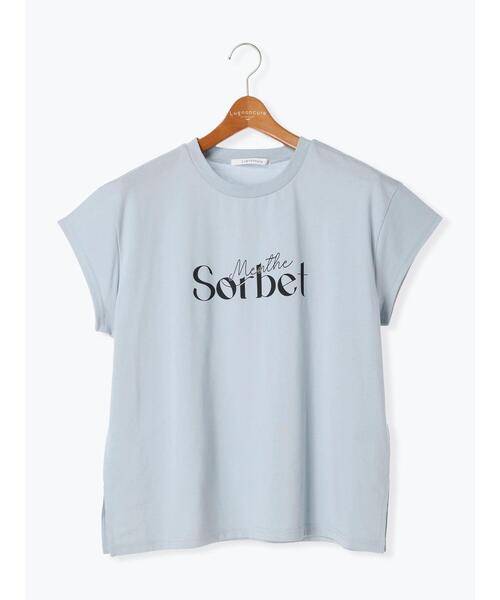 Lugnoncure（ルノンキュール）の「【接触冷感】重ねロゴフレンチ袖Tシャツ（Tシャツ/カットソー・レディース・オフホワイト/ブルー/チャコールグレー・F）」の15枚目の写真