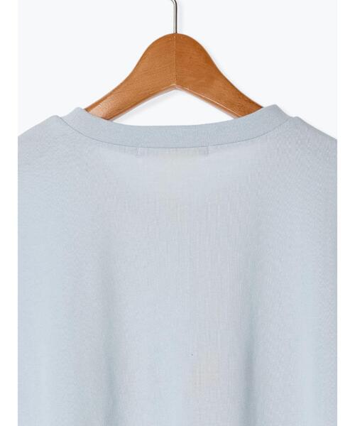 Lugnoncure（ルノンキュール）の「【接触冷感】重ねロゴフレンチ袖Tシャツ（Tシャツ/カットソー・レディース・オフホワイト/ブルー/チャコールグレー・F）」の8枚目の写真