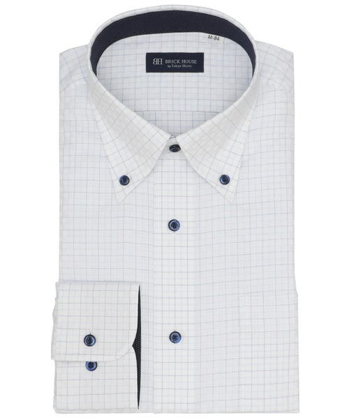 TOKYO SHIRTS(トウキョウシャツ)の「形態安定ノーアイロン ボタンダウン 長袖ビジネスワイシャツ(ビジネスシャツ・メンズ・ブルー・首回り42cm-裄丈82cm/首回り43cm-裄丈82cm/首回り37cm-裄丈80cm/首回り39cm-裄丈80cm/首回り39cm-裄丈84cm/首回り41cm-裄丈82cm/首回り41cm-裄丈86cm/首回り42cm-裄丈86cm/首回り43cm-裄丈86cm/首回り37cm-裄丈84cm)」の1枚目の写真