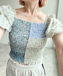 w closet | シャーリングパッチワークプルオーバー(Tシャツ/カットソー)