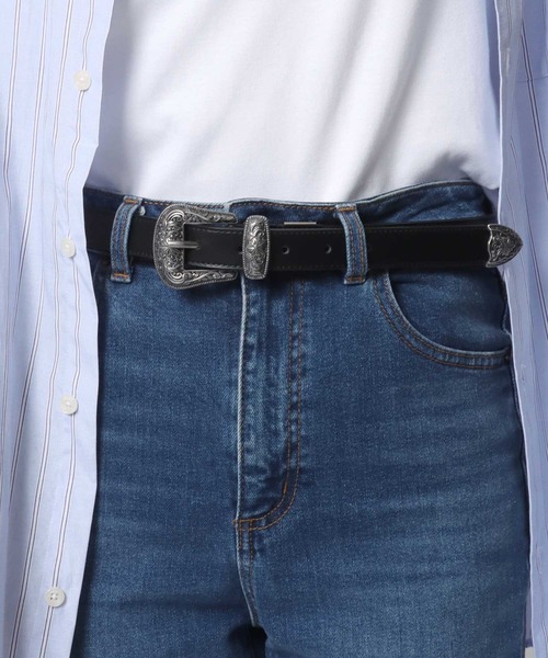 MARUKAWA（マルカワ）の「25mm 細め ウエスタンレザーベルト（ベルト・メンズ・ダークブラウン/ブラック・FREE）」の13枚目の写真