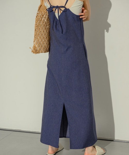 NEUNA（ヌナ）の「バックリボンキャミOP（ワンピース・レディース・アイボリー/チャコールグレー/インディゴブルー・FREE/SMALL）」の9枚目の写真