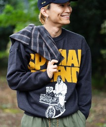 たけ  XLSAINT ロゴ入り グレー 長袖カットソー ロゴ刺繍サーマル長袖Tシャツ◇