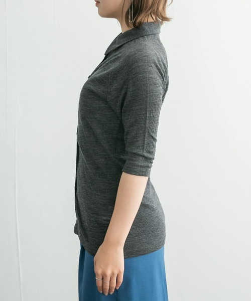 KBF（ケイビーエフ）の「ジャガードポロカーディガン（カーディガン/ボレロ・レディース・チャコールグレー/ブルー/アイボリー・ONE）」の21枚目の写真