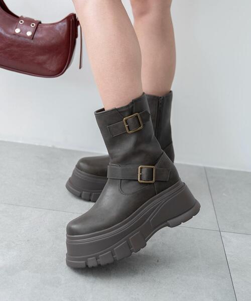 WEGO（ウィゴー）の「WEGO/厚底ボリュームエンジニアブーツ（ブーツ・レディース・ブラウン/ブラック・MEDIUM/LARGE）」の8枚目の写真