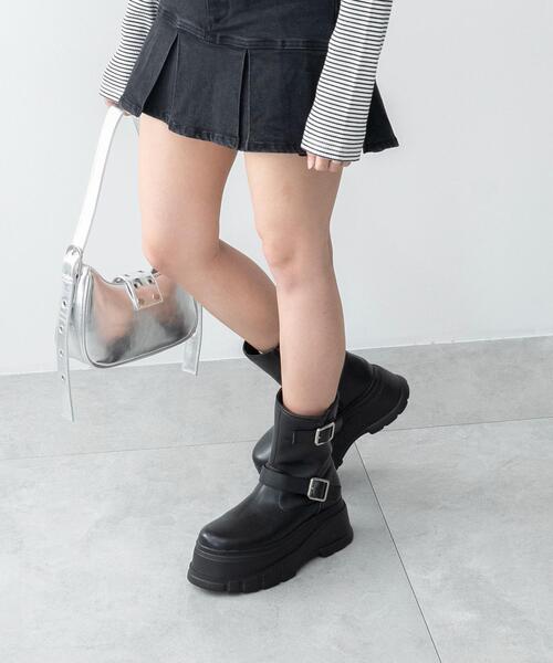 WEGO（ウィゴー）の「WEGO/厚底ボリュームエンジニアブーツ（ブーツ・レディース・ブラウン/ブラック・MEDIUM/LARGE）」の10枚目の写真