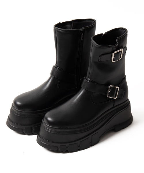 WEGO（ウィゴー）の「WEGO/厚底ボリュームエンジニアブーツ（ブーツ・レディース・ブラウン/ブラック・MEDIUM/LARGE）」の12枚目の写真