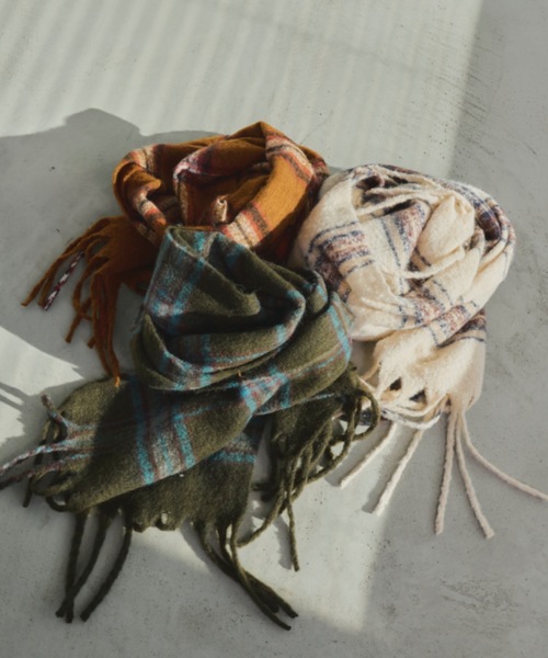 マフラー タータンチェック TOMORROWLAND｜Johnstons of Elgin カシミヤ タータンチェック