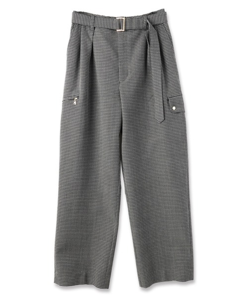 CULLNI（クルニ）の「24-AW-024B / Wool Check Cross Weave 2Tuck Cargo Pants with Long Belt（カーゴパンツ・メンズ・ブラウン系/ブラック系・1/2/0）」の9枚目の写真