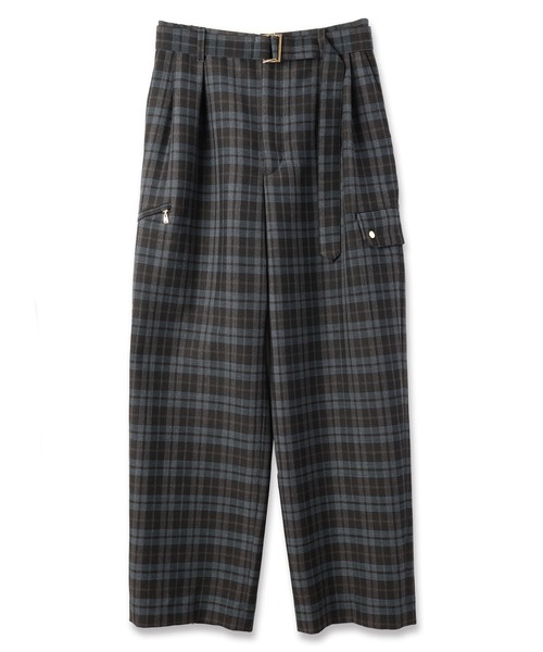 CULLNI（クルニ）の「24-AW-024B / Wool Check Cross Weave 2Tuck Cargo Pants with Long Belt（カーゴパンツ・メンズ・ブラウン系/ブラック系・1/2/0）」の10枚目の写真