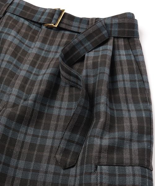 CULLNI（クルニ）の「24-AW-024B / Wool Check Cross Weave 2Tuck Cargo Pants with Long Belt（カーゴパンツ・メンズ・ブラウン系/ブラック系・1/2/0）」の17枚目の写真