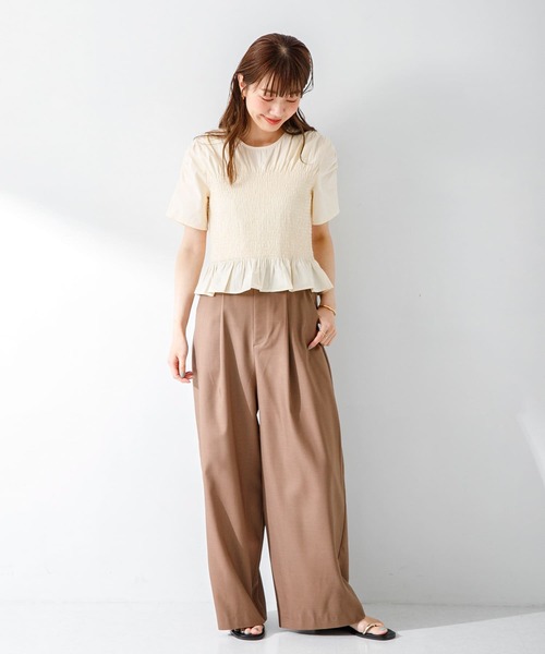 URBAN RESEARCH Sonny Label(アーバンリサーチサニーレーベル)の「シャーリングブラウス(シャツ/ブラウス・レディース・ホワイト系その他/ストライプ/ブラック/ベージュ・FREE)」の20枚目の写真