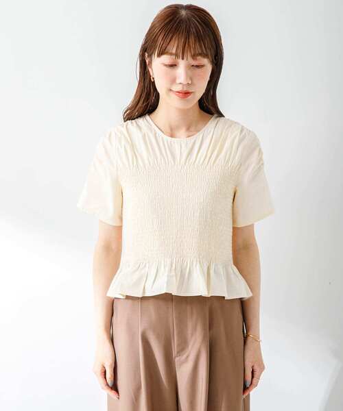 URBAN RESEARCH Sonny Label(アーバンリサーチサニーレーベル)の「シャーリングブラウス(シャツ/ブラウス・レディース・ホワイト系その他/ストライプ/ブラック/ベージュ・FREE)」の16枚目の写真