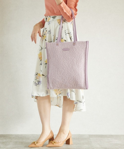 MERCURYDUO（マーキュリーデュオ）の「【MERCURYDUO/マーキュリーデュオ】もこもこ　フラットトートバッグ（トートバッグ・レディース・ブラック/アイボリー/ラベンダー・FREE）」の20枚目の写真