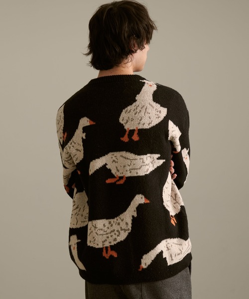 Revo.（レボ）の「Revo. アニマルパターン ジャガード ルーズニット プルオーバー タイガー柄/ダック柄（ニット/セーター・メンズ・グレー系/カーキ/ブラック/ブルー/カーキ系/ブラック系・2/1）」の22枚目の写真