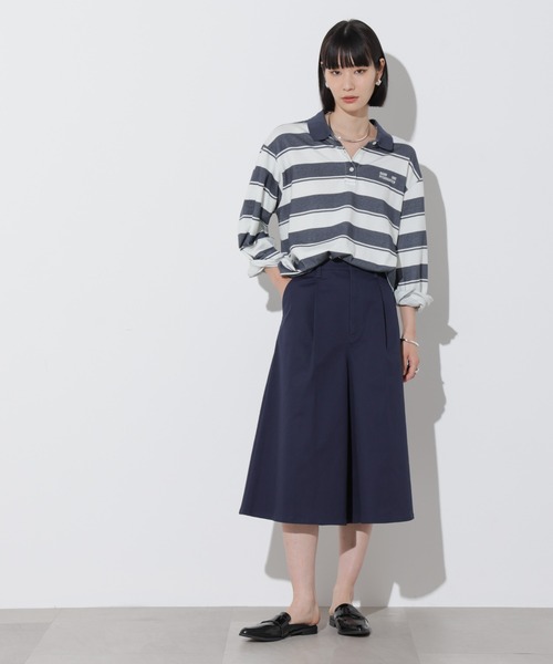 Apo(s)ture(アポスチャー)の「KATY-001/チノツータックキュロットパンツ(チノパンツ・レディース・ベージュ/ネイビー/ブラック/ホワイト・XS/S/M/L/XL)」の20枚目の写真