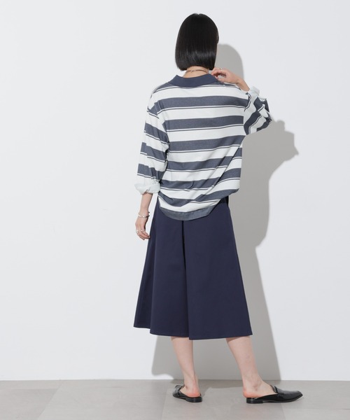 Apo(s)ture(アポスチャー)の「KATY-001/チノツータックキュロットパンツ(チノパンツ・レディース・ベージュ/ネイビー/ブラック/ホワイト・XS/S/M/L/XL)」の7枚目の写真