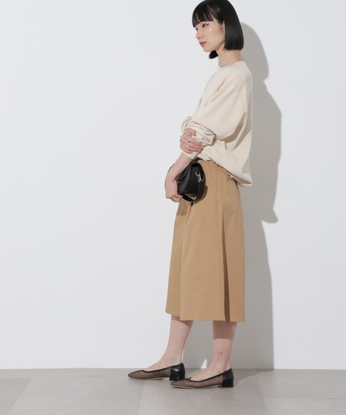 Apo(s)ture(アポスチャー)の「KATY-001/チノツータックキュロットパンツ(チノパンツ・レディース・ベージュ/ネイビー/ブラック/ホワイト・XS/S/M/L/XL)」の12枚目の写真
