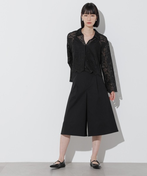 Apo(s)ture(アポスチャー)の「KATY-001/チノツータックキュロットパンツ(チノパンツ・レディース・ベージュ/ネイビー/ブラック/ホワイト・XS/S/M/L/XL)」の9枚目の写真