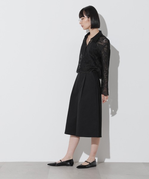 Apo(s)ture(アポスチャー)の「KATY-001/チノツータックキュロットパンツ(チノパンツ・レディース・ベージュ/ネイビー/ブラック/ホワイト・XS/S/M/L/XL)」の18枚目の写真