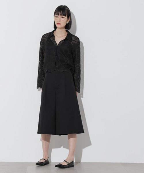 Apo(s)ture(アポスチャー)の「KATY-001/チノツータックキュロットパンツ(チノパンツ・レディース・ベージュ/ネイビー/ブラック/ホワイト・XS/S/M/L/XL)」の22枚目の写真